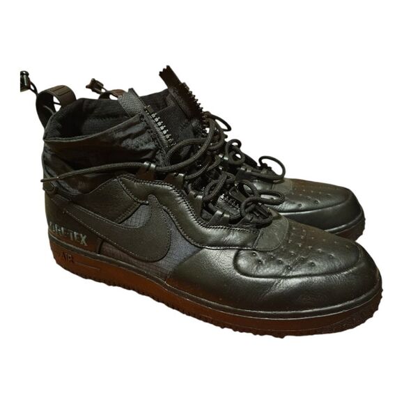 SOLD! *RARE* NIKE AIR FORCE 1 WINTER GORE-TEX CQ7211-003 TRIPLE BLACK - Size 14 - Picture 1 of 10